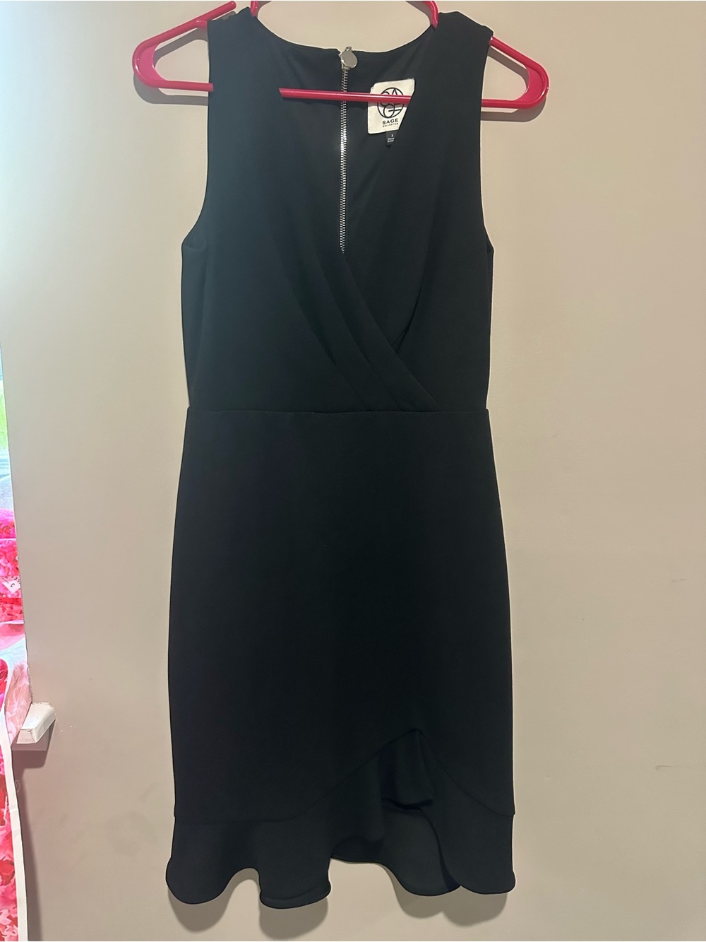 Apt. 9 Black Sleeveless Wrap-Front Mini Dress